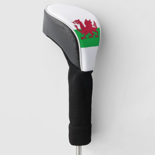 Welsh dragon flag golfheadcover (Schuin)