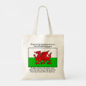 Welsh Dragon Flag Llanfairpwllgwyngyll Tote Bag (Achterkant)