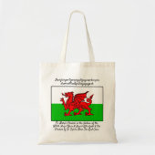 Welsh Dragon Flag Llanfairpwllgwyngyll Tote Bag (Voorkant)