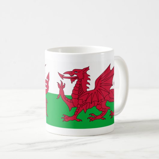 Welsh dragon flag mok (Voorkant rechts)