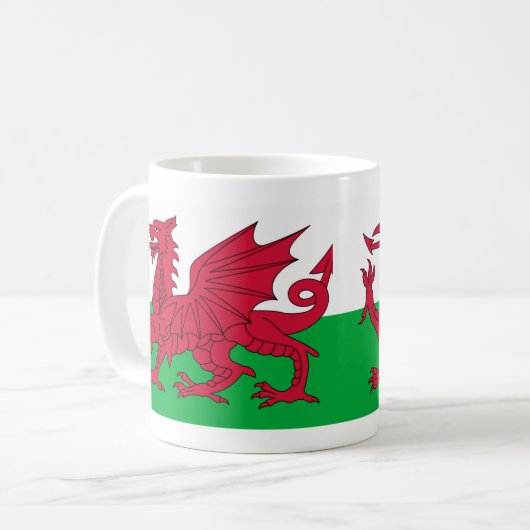 Welsh dragon flag mok (Voorkant links)
