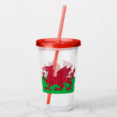 Welsh Dragon ~ Flag of Wales Acryl Drinkbeker (Achterkant)