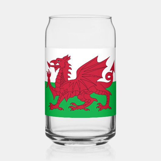 Welsh Dragon ~ Flag of Wales Blikvorm Glas (Voorkant)