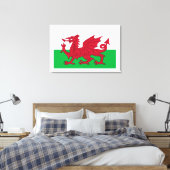 Welsh Dragon ~ Flag of Wales Canvas Print (Insitu (Slaapkamer))