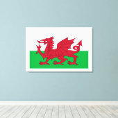 Welsh Dragon ~ Flag of Wales Canvas Print (Insitu (Houten vloer))