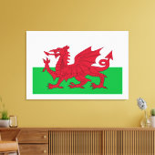 Welsh Dragon ~ Flag of Wales Canvas Print (Insitu (Woonkamer))