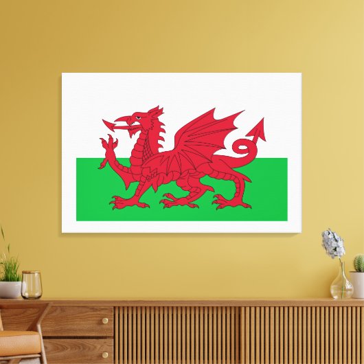 Welsh Dragon ~ Flag of Wales Canvas Print (Insitu (Woonkamer))