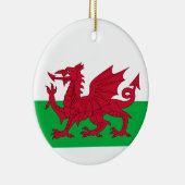 Welsh Dragon ~ Flag of Wales Ceramic Ornament (Rechts)