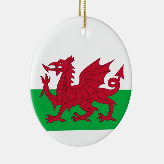 Welsh Dragon ~ Flag of Wales Ceramic Ornament (Rechts)