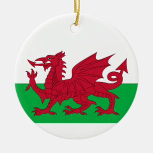 Welsh Dragon ~ Flag of Wales Ceramic Ornament