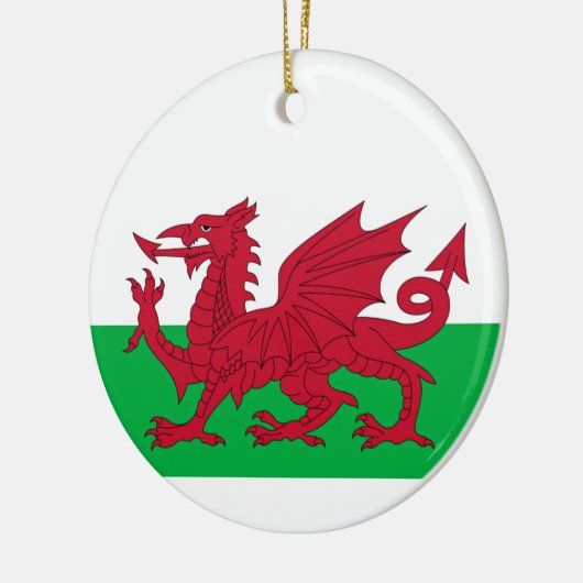 Welsh Dragon ~ Flag of Wales Ceramic Ornament (Links)