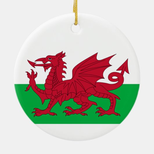 Welsh Dragon ~ Flag of Wales Ceramic Ornament (Achterkant)