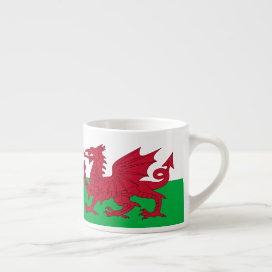 Welsh Dragon ~ Flag of Wales Espresso Kop (Rechts)