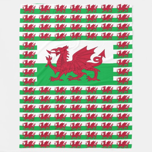 Welsh Dragon ~ Flag of Wales Fleece Deken (Voorkant)