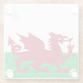 Welsh Dragon ~ Flag of Wales Glazen Onderzetter (Achterkant)
