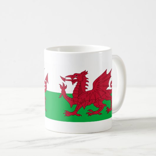 Welsh Dragon ~ Flag of Wales Koffiemok (Voorkant rechts)