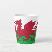 Welsh Dragon ~ Flag of Wales Latte Mok (Voorkant)