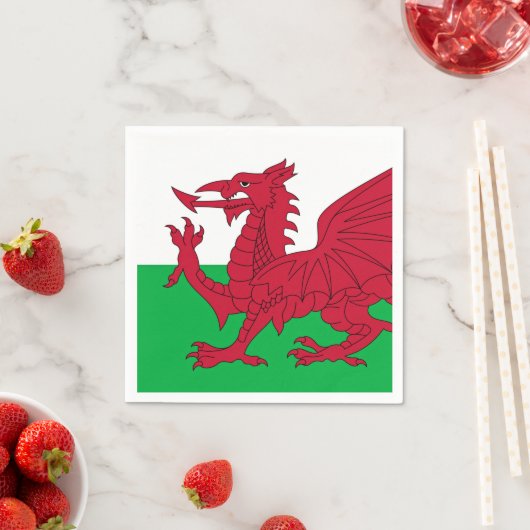 Welsh Dragon ~ Flag of Wales Paper Dinner Napkins Servet (Insitu)