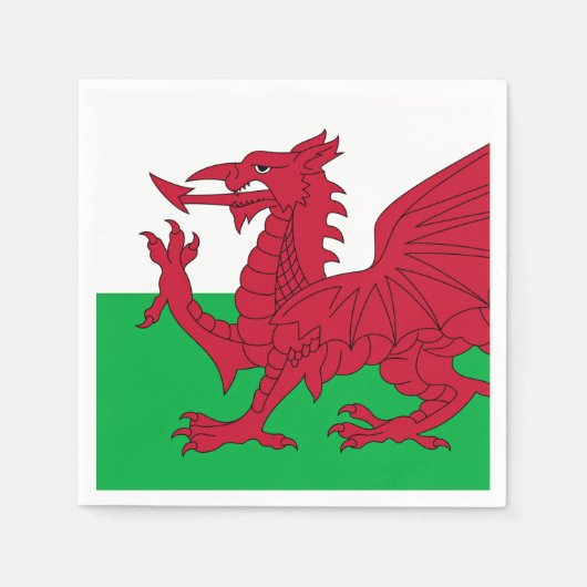 Welsh Dragon ~ Flag of Wales Paper Dinner Napkins Servet (Voorkant)