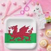 Welsh Dragon ~ Flag of Wales Papieren Bordje (Feest)
