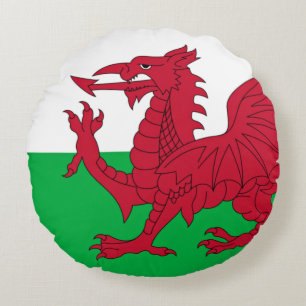 Welsh Dragon ~ Flag of Wales Rond Kussen
