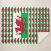 Welsh Dragon ~ Flag of Wales Sherpa Deken (Voorkant (horizontaal))