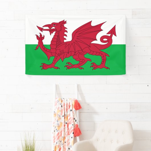 Welsh Dragon ~ Flag of Wales Spandoek (Insitu)