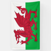 Welsh Dragon ~ Flag of Wales Spandoek (Verticaal)