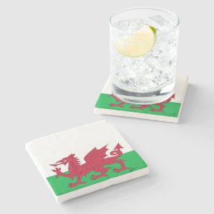 Welsh Dragon ~ Flag of Wales Stenen Onderzetter
