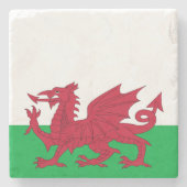 Welsh Dragon ~ Flag of Wales Stenen Onderzetter (Voorkant)