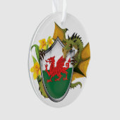 Welsh Dragon Flag Ornament (voorkant)