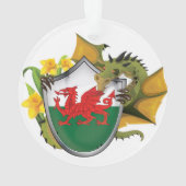 Welsh Dragon Flag Ornament (achterkant)