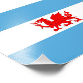 Welsh dragon Flag Patagonia Colony Foto Afdruk (Hoek)