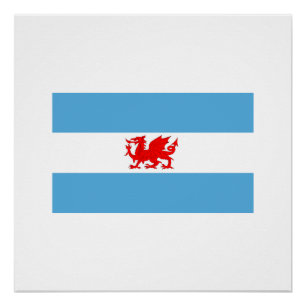 Welsh dragon Flag Patagonia Colony Perfect Poster