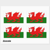 Welsh Dragon Flag Rechthoekige Sticker (Vel)