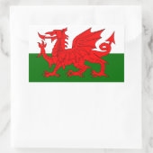 Welsh Dragon Flag Rechthoekige Sticker (Tas)