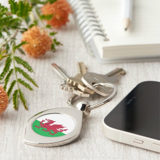 Welsh dragon flag Sleutelhanger (Zijkant)