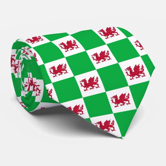 Welsh dragon flag stropdas (Opgerold)