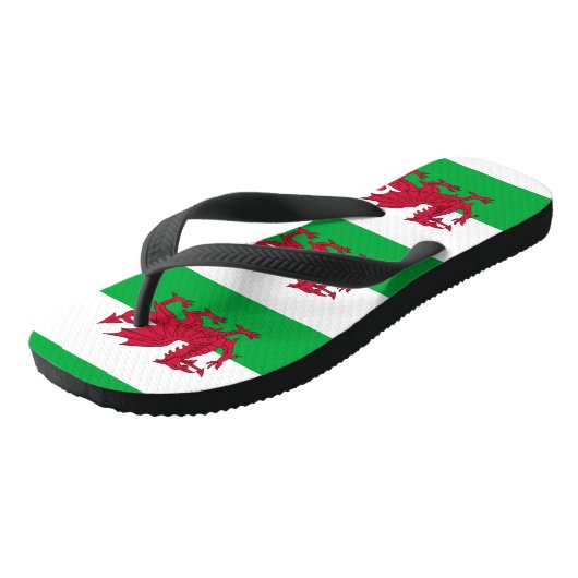 Welsh dragon flag teenslippers (Schuin)