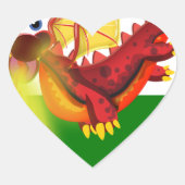 Welsh dragon hart sticker (Voorkant)