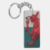 Welsh Dragon Key Ring Sleutelhanger (Voorkant Links)