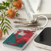 Welsh Dragon Key Ring Sleutelhanger (Voorkant Rechts)