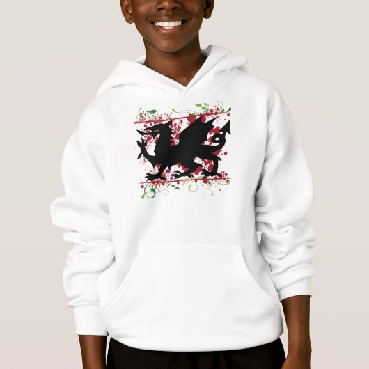 Welsh Dragon Kind' Hoodie Sweatshirt (Voorkant)