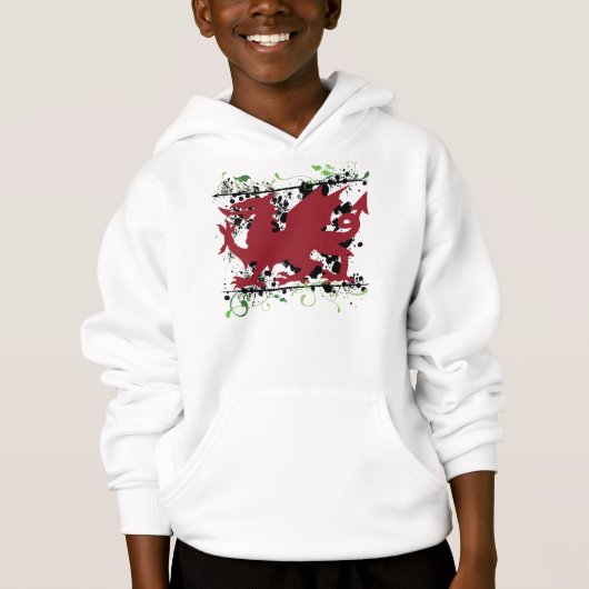 Welsh Dragon Kind' Hoodie Sweatshirt (Voorkant)
