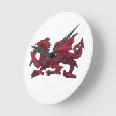 Welsh Dragon klokken. Ronde Klok (Hoek)