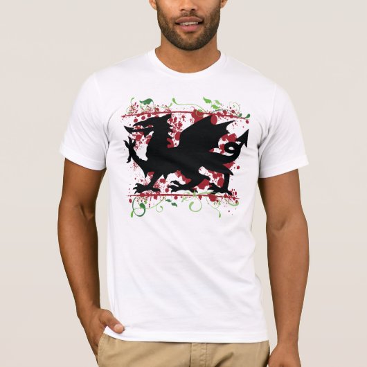 Welsh Dragon Mannen Bella Canvas T-Shirt (Voorkant)
