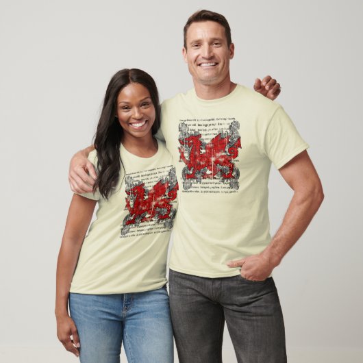 Welsh Dragon Mannen Dark Shirt (Unisex)