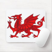 Welsh dragon met een schuine-inslagmuis muismat (Met muis)