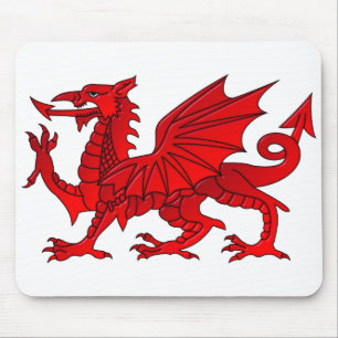 Welsh dragon met een schuine-inslagmuis muismat