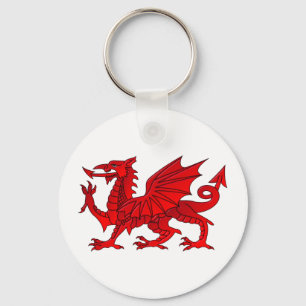 Welsh Dragon met een schuine kant Sleutelhanger